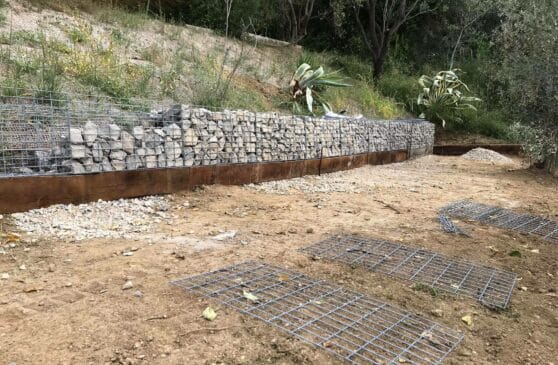 renfort talus avec gabions