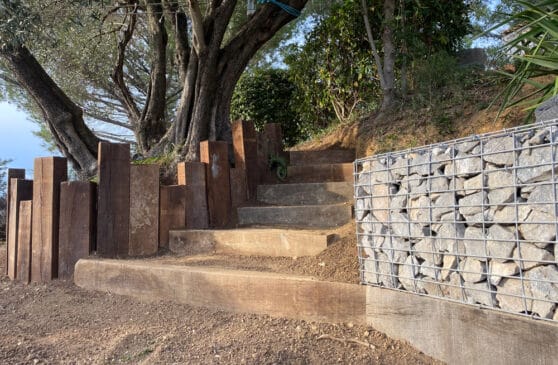 renfort talus avec gabions